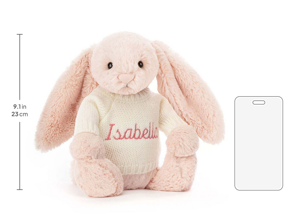Bashful Blush Bunny with Personalized Cream Jumper - Image 3