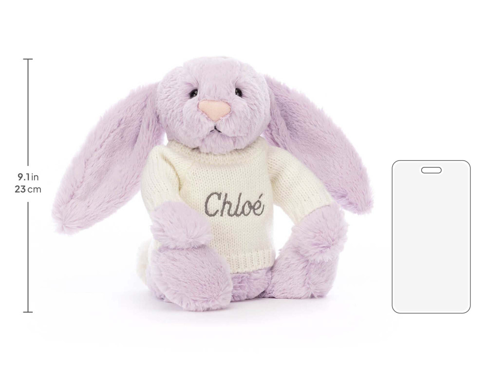 Bashful Lilac Bunny with Personalized Cream Jumper - Image 5