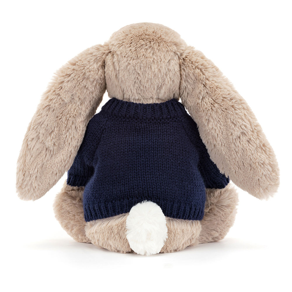 Bashful Beige Bunny with Personalized Navy Jumper - Image 4