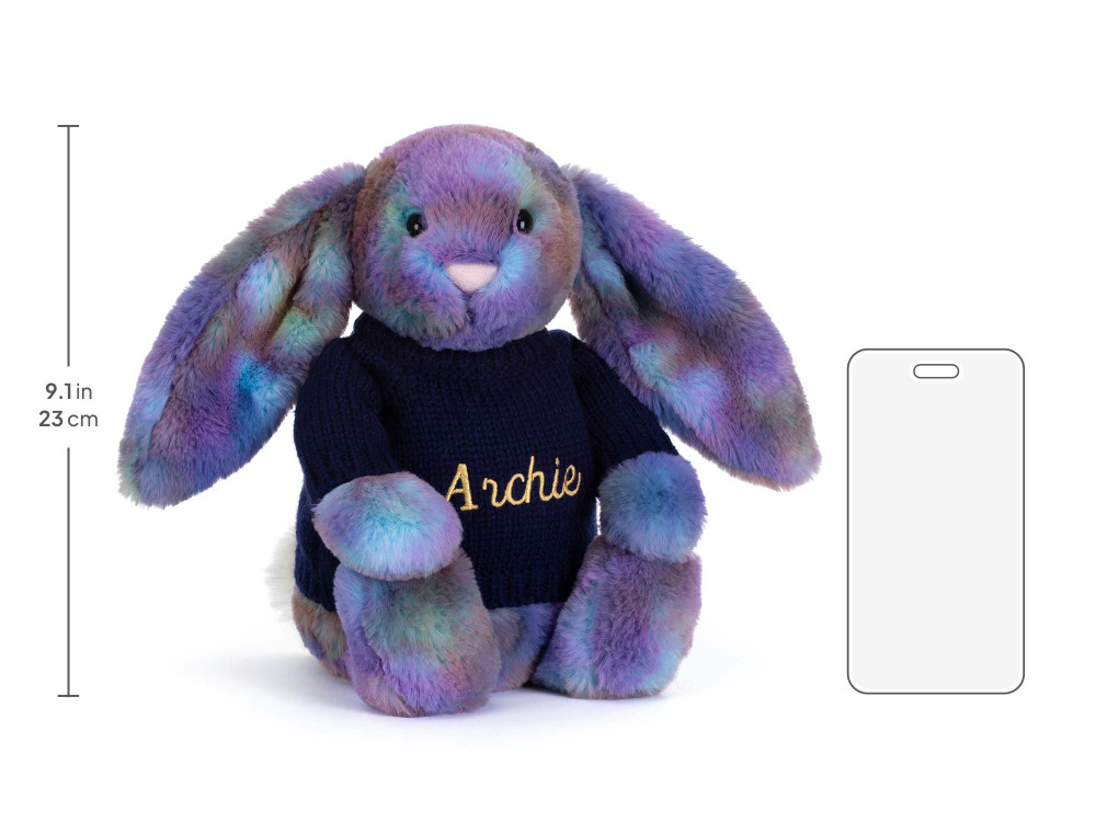 Zodihop Luxe Bunny with Personalized Navy Jumper - Image 6