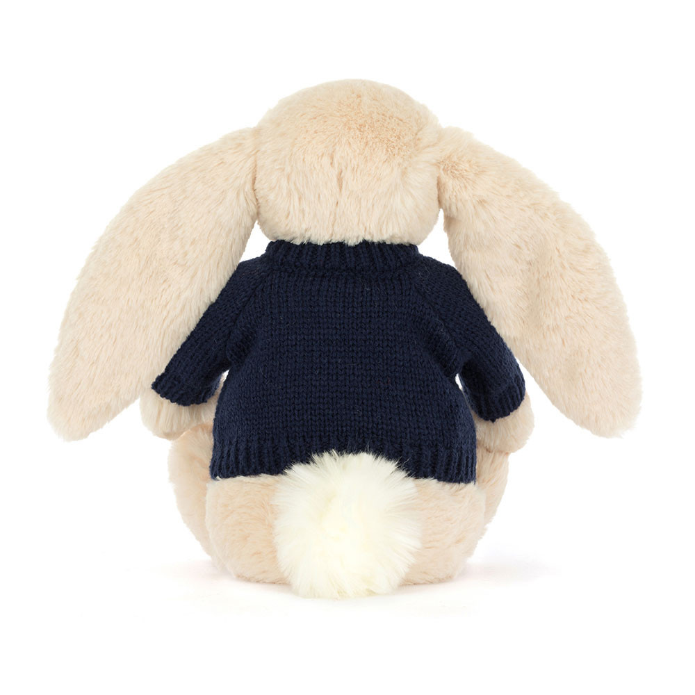 Bashful Luxe Bunny Willow with Personalized Navy Jumper - Image 4