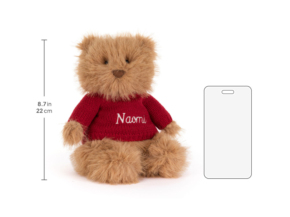 Bartholomew Bear Bouffant with Personalized Red Jumper - Image 6