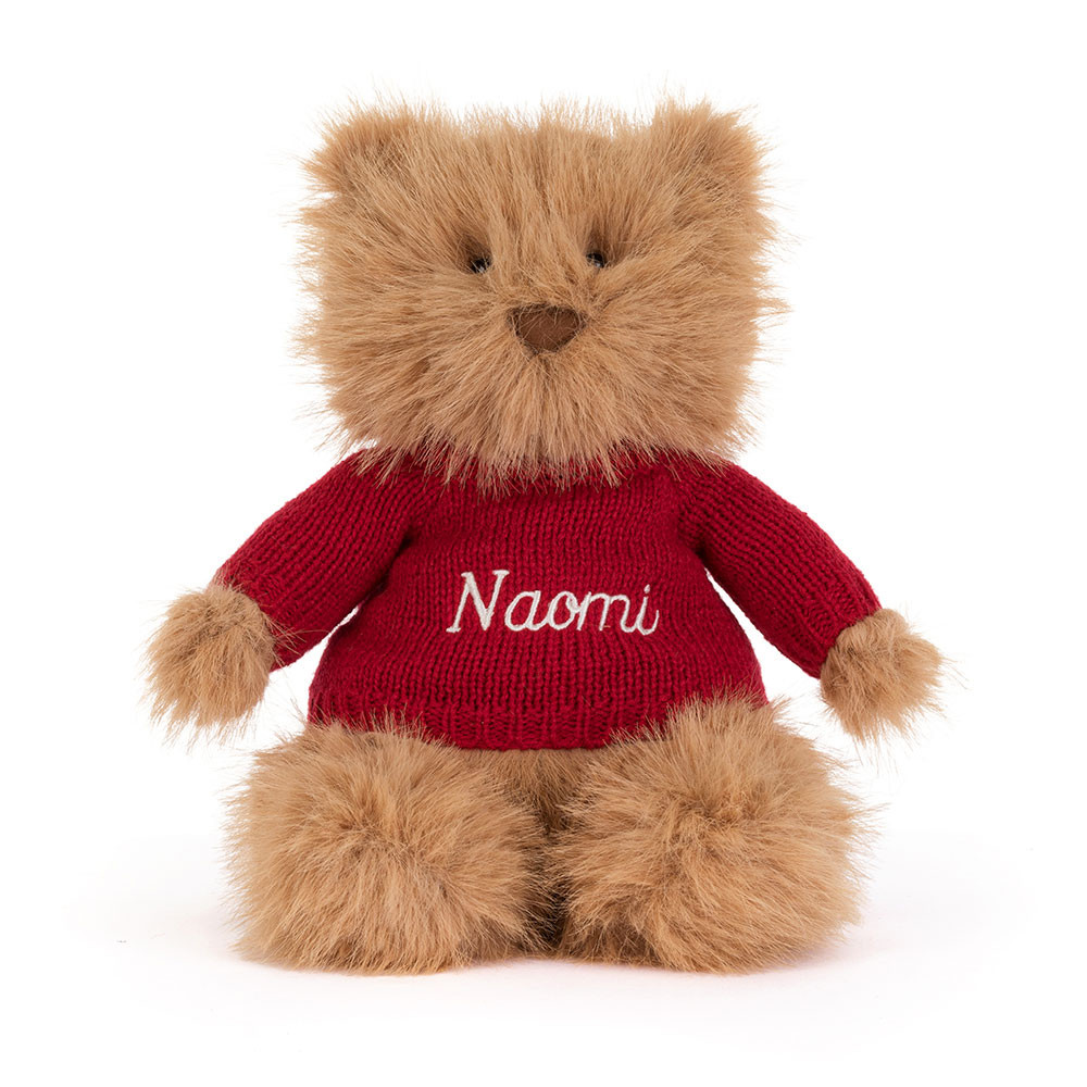 Bartholomew Bear Bouffant with Personalized Red Jumper - Image 5