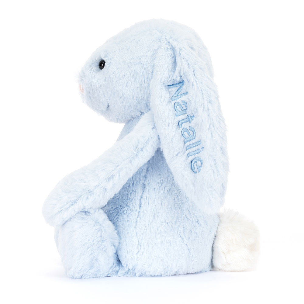 Personalized Bashful Blue Bunny Medium - Image 2
