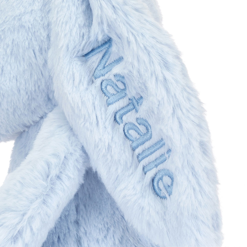 Personalized Bashful Blue Bunny Medium - Image 3
