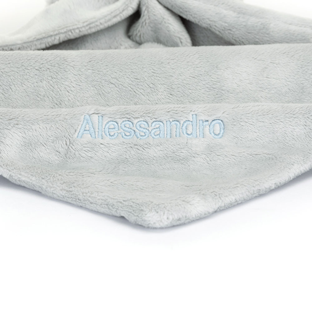 Personalized Bashful Silver Bunny Soother - Image 2